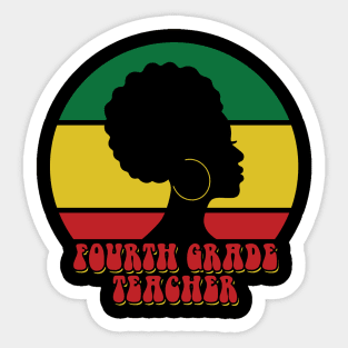 African American Fourth Grade Teacher Black History Month Sticker